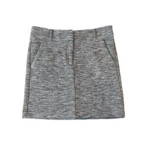 Loft 6 Grey Marled Mini Skirt Soft Business Casual